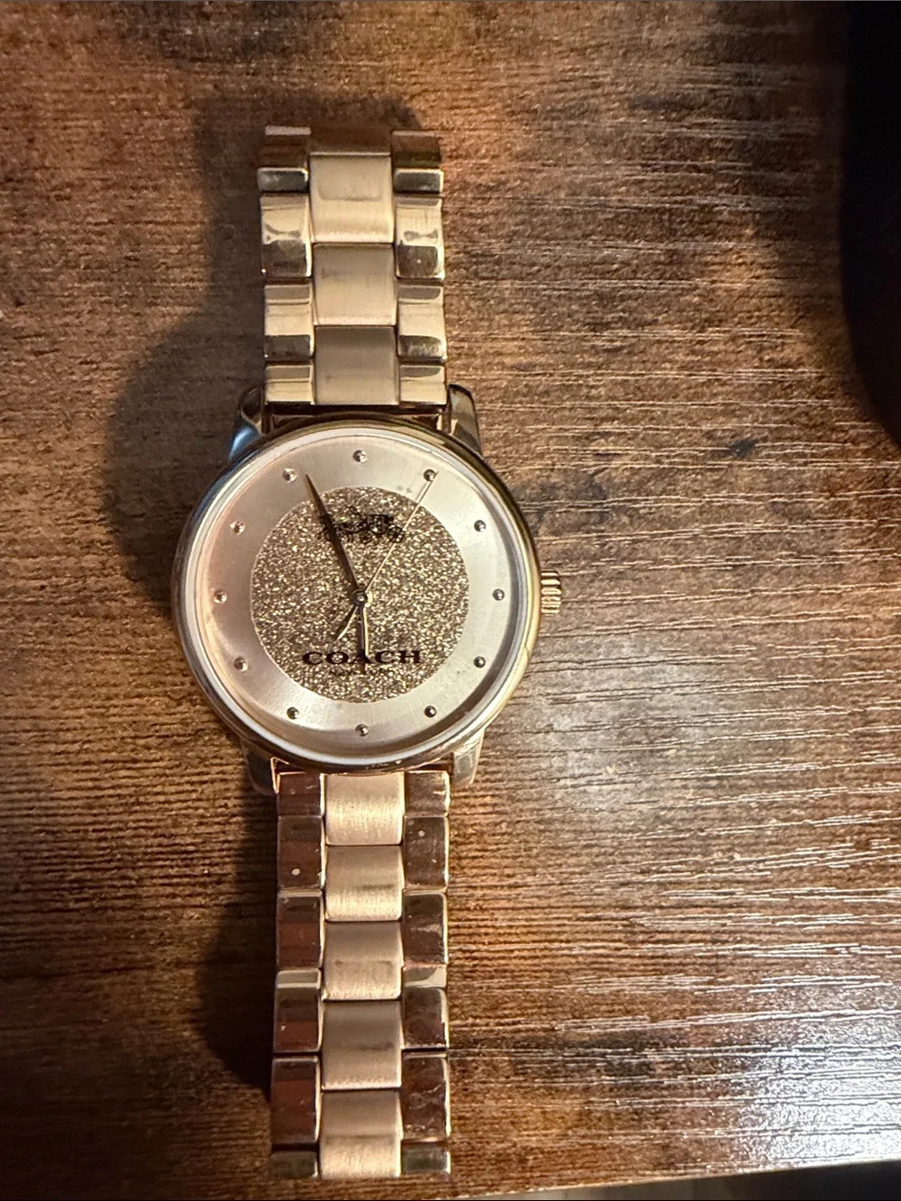 Coach Rose Gold Glitter Dial Bracelet Watch